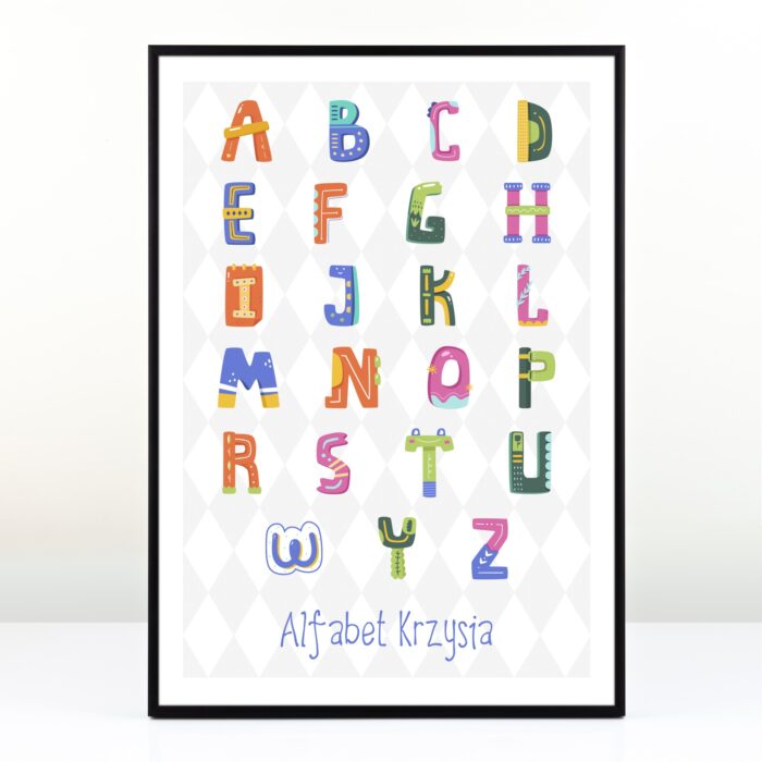 Plakat personalizowany ALFABET - Prezent dla dziecka