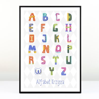 Plakat personalizowany ALFABET - Prezent dla dziecka