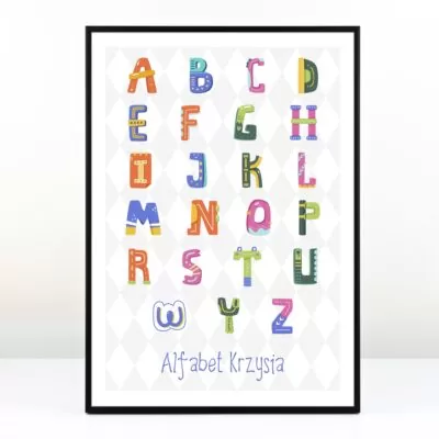 Plakat personalizowany ALFABET - Prezent dla dziecka