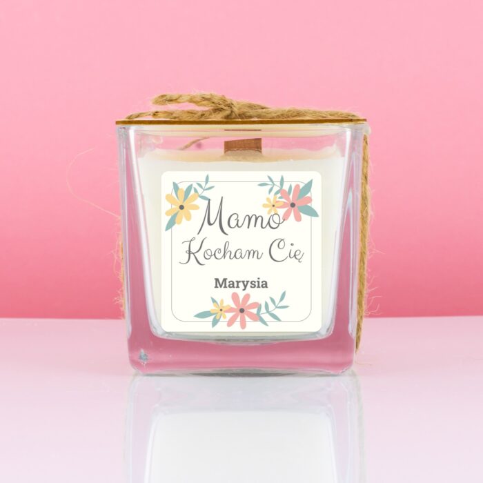 Świeca personalizowana MAMO, KOCHAM CIĘ