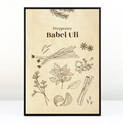 Plakat personalizowany PRZYPRAWY - Prezent dla babci