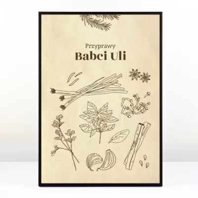 Plakat personalizowany PRZYPRAWY - Prezent dla babci