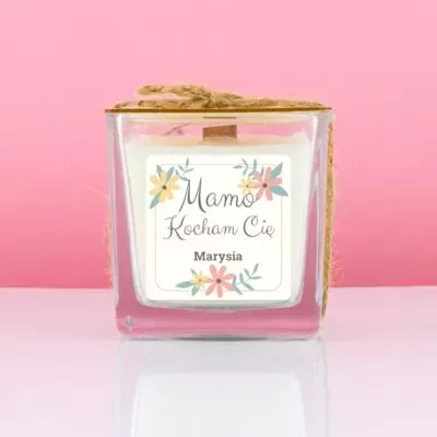Świeca personalizowana MAMO, KOCHAM CIĘ