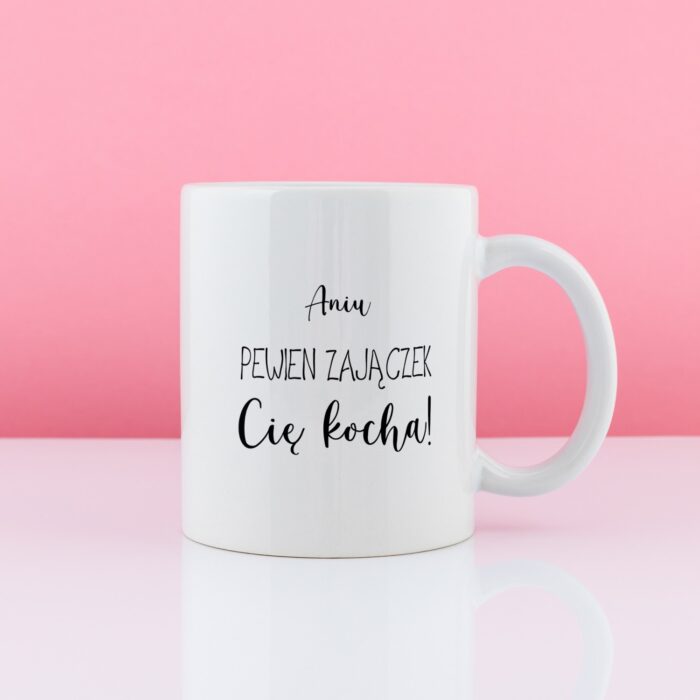 Kubek ZAJĄCZEK CIĘ KOCHA, prezent dla dziewczyny - obrazek 2