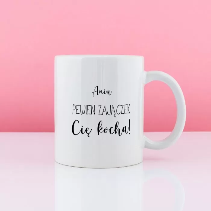 Kubek ZAJĄCZEK CIĘ KOCHA, prezent dla dziewczyny - obrazek 2
