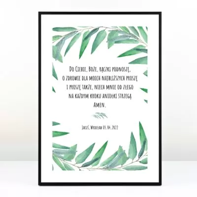 Plakat personalizowany MODLITWA - Prezent dla dziecka