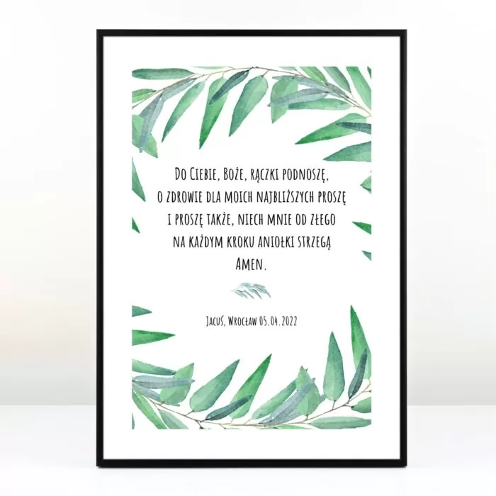 Plakat personalizowany MODLITWA - Prezent dla dziecka