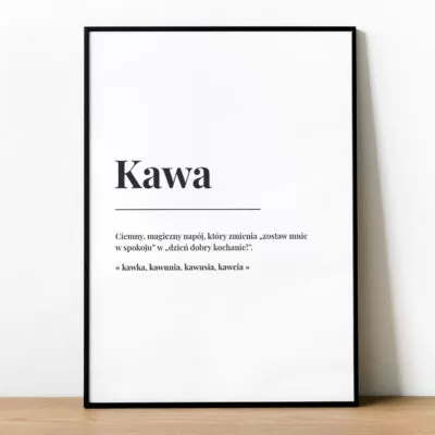 Plakat z definicją kawy