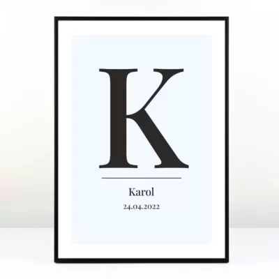 Personalizowany plakat dla dziecka - Litera z imieniem