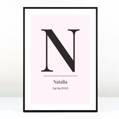 Personalizowany plakat dla dziecka - Litera z imieniem