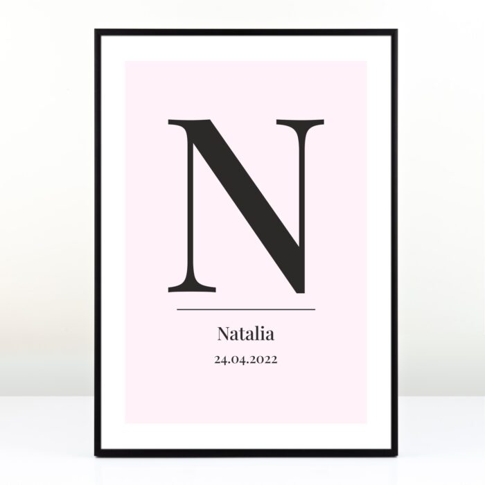 Personalizowany plakat dla dziecka - Litera z imieniem