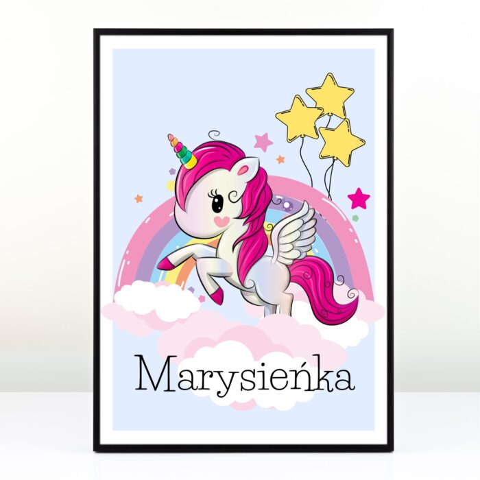 Personalizowany plakat dla dziecka - Jednorożec