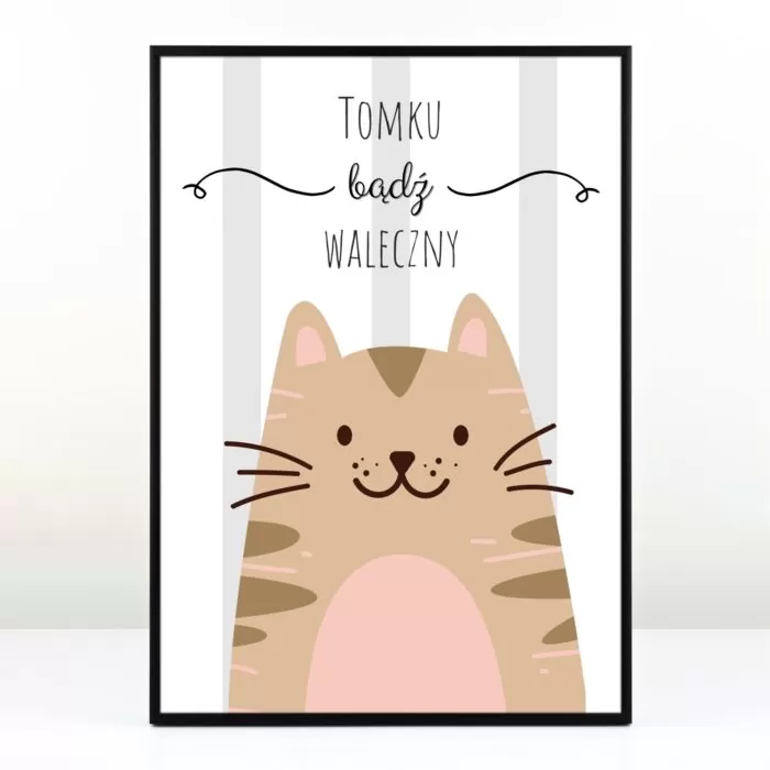 Plakat waleczny kot PREZENT DLA CHŁOPCA