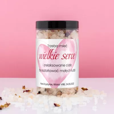 Sól personalizowana WIELKIE SERCE, prezent dla nauczyciela
