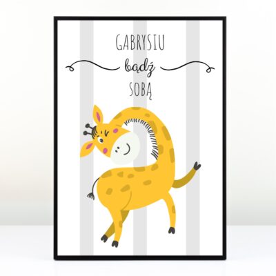 Plakat z żyrafą PLAKAT DLA DZIEWCZYNKI