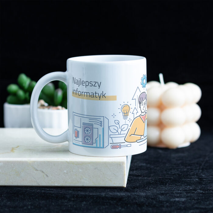 Kubek NAJLEPSZY INFORMATYK - prezent dla informatyka