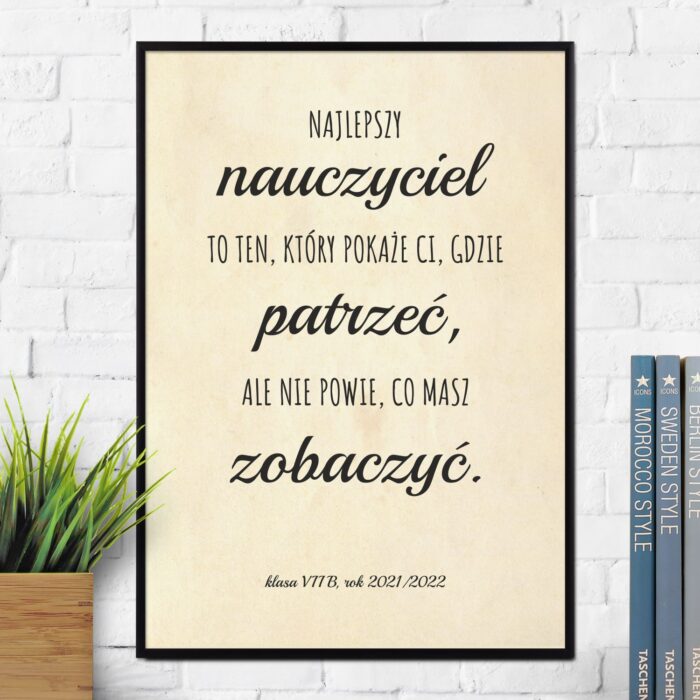 Plakat NAUCZYCIEL, prezent dla nauczyciela