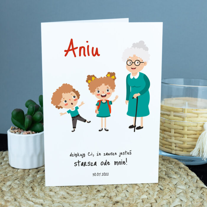 Kartka na urodziny - JESTEŚ STARSZA