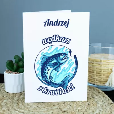 Kartka na urodziny dla WĘDKARZA