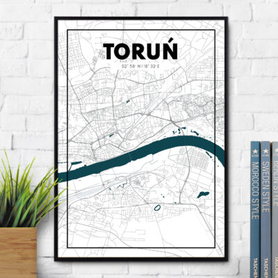 Pllakat z mapą Torunia
