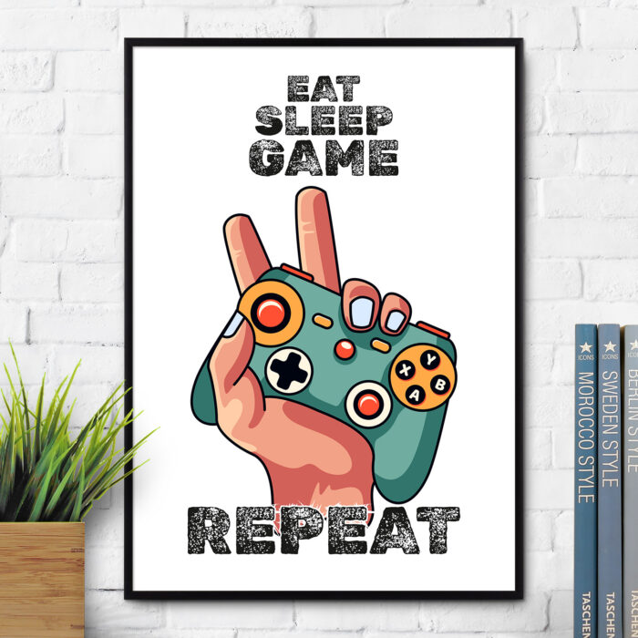Plakat dla gracza - Eat, sleep, game, repeat
