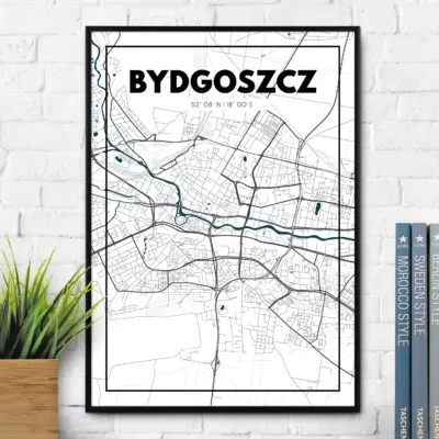 Plakat z mapą Bydgoszczy
