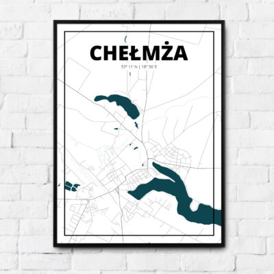 Plakat Mapa CHEŁMŻY - prezent dla brata