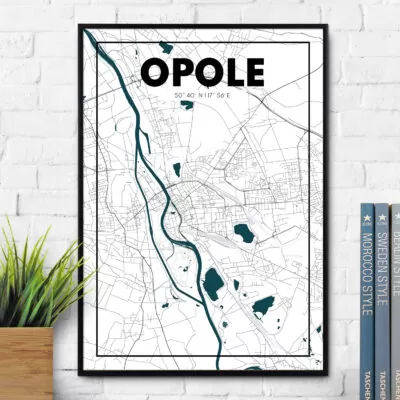 Plakat z mapą Opola