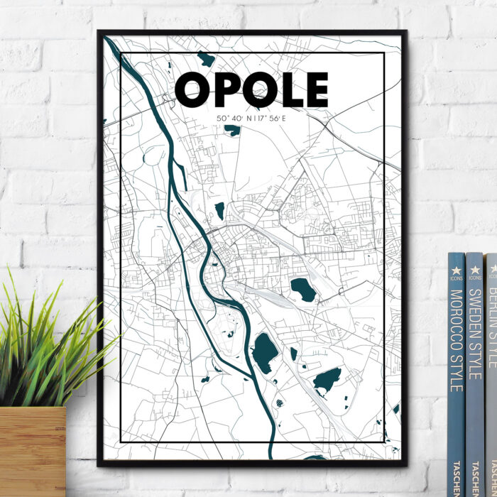 Plakat z mapą Opola