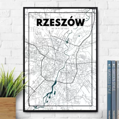 Plakat z mapą Rzeszowa