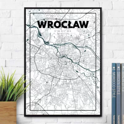 Plakat z mapą Wrocławia