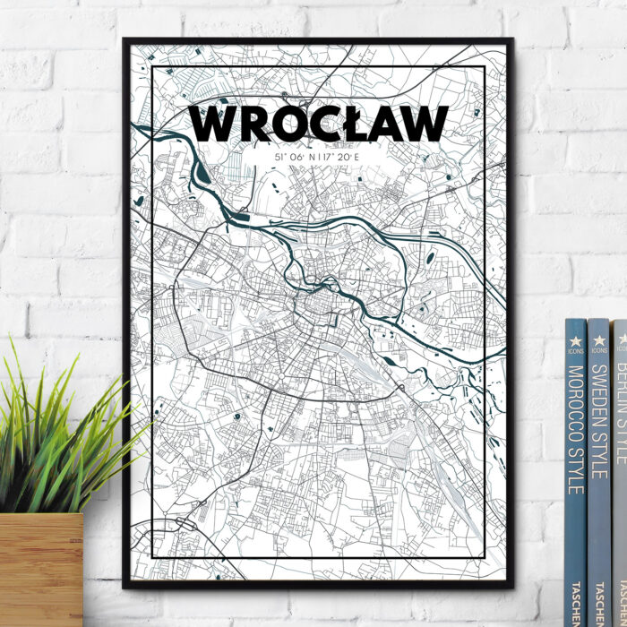 Plakat z mapą Wrocławia
