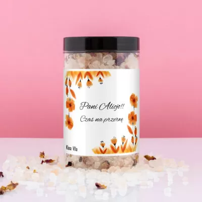 Sól do kąpieli z personalizowaną etykietą