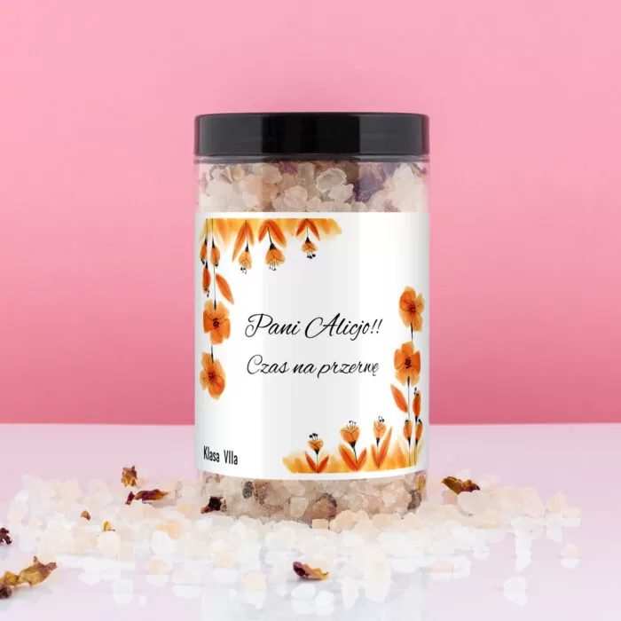 Sól do kąpieli z personalizowaną etykietą