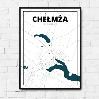 Plakat Mapa CHEŁMŻY - prezent dla brata