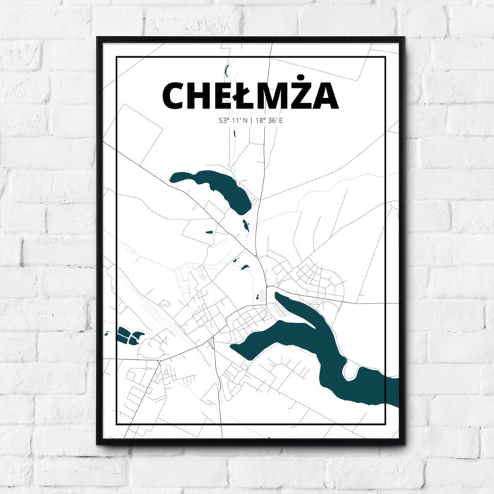 Plakat Mapa CHEŁMŻY - prezent dla brata