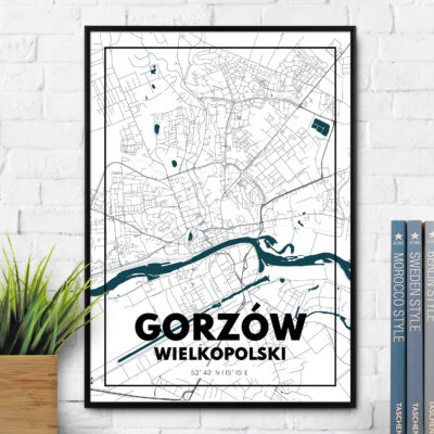 Plakat z mapą Gorzowa Wielkopolskiego