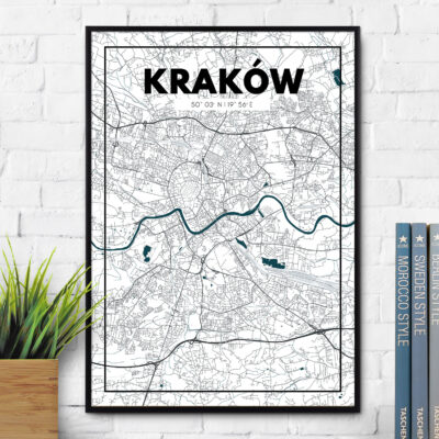 Plakat z Mapą Krakowa