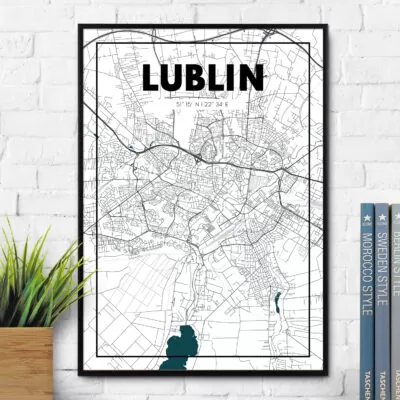 Plakat z mapą Lublina