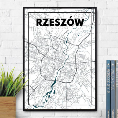 Plakat z mapą Rzeszowa