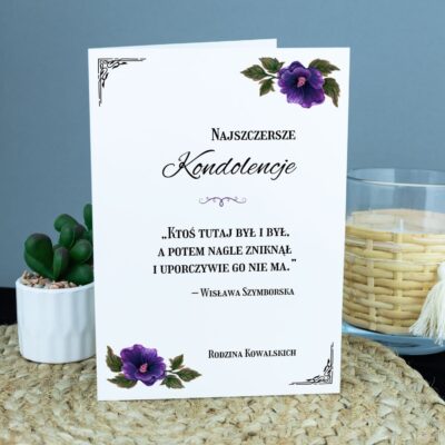 Personalizowana kartka okolicznościowa KONDOLENCJE.
