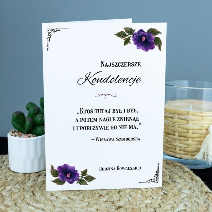 Personalizowana kartka okolicznościowa KONDOLENCJE.