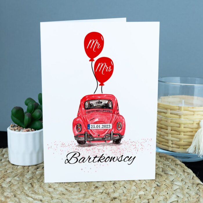 Personalizowana kartka z okazji ślubu, Nowożeńcy.