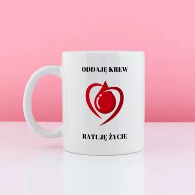 Kubek dla honorowego dawcy krwi.