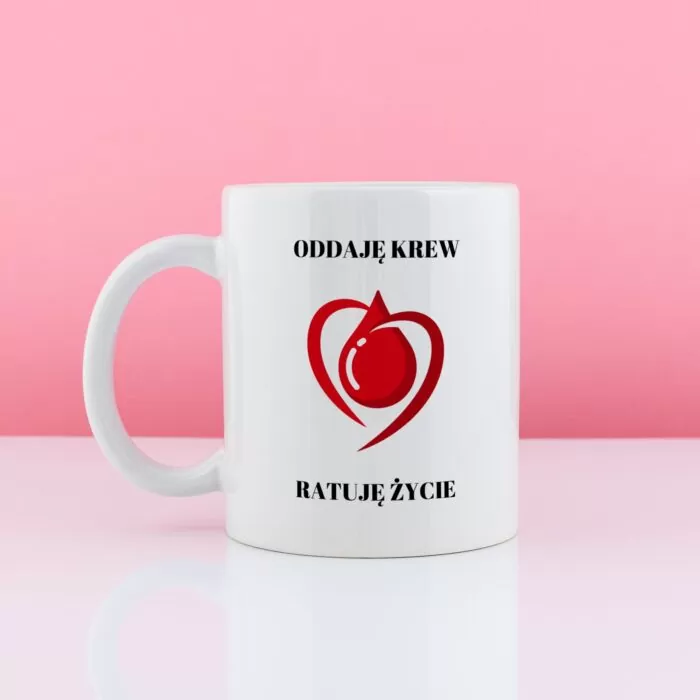 Kubek dla honorowego dawcy krwi.