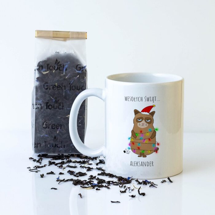 Zestaw prezentowy, personalizowany kubek z herbatą.