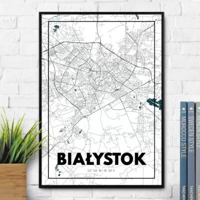 MAPA MIASTA BIAŁYSTOK, prezent na urodziny lub parapetówkę.