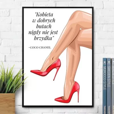 Plakat prezent dla kobiety z cytatem Coco Chanel.