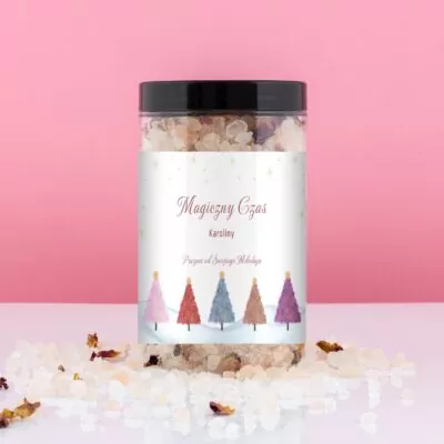 Magiczny czas, to personalizowana sól do kąpieli. Idealny prezent pod choinkę.
