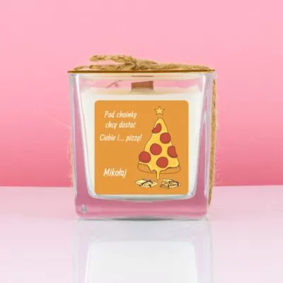 Personalizowana świeca pod choinkę, prezent dla niego.